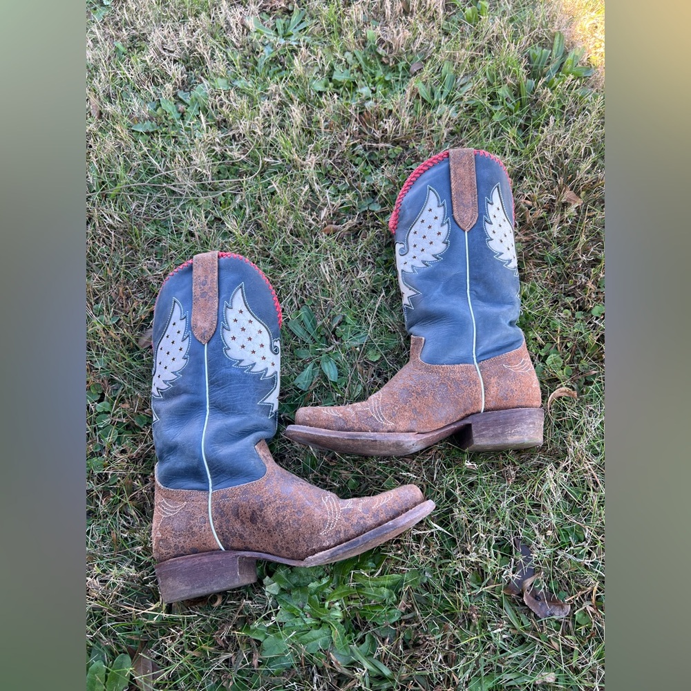 J.B Dillon Woman’s Morning Glory Western Sturdy Cowboy Boots Size 7B - Picture 6 of 11